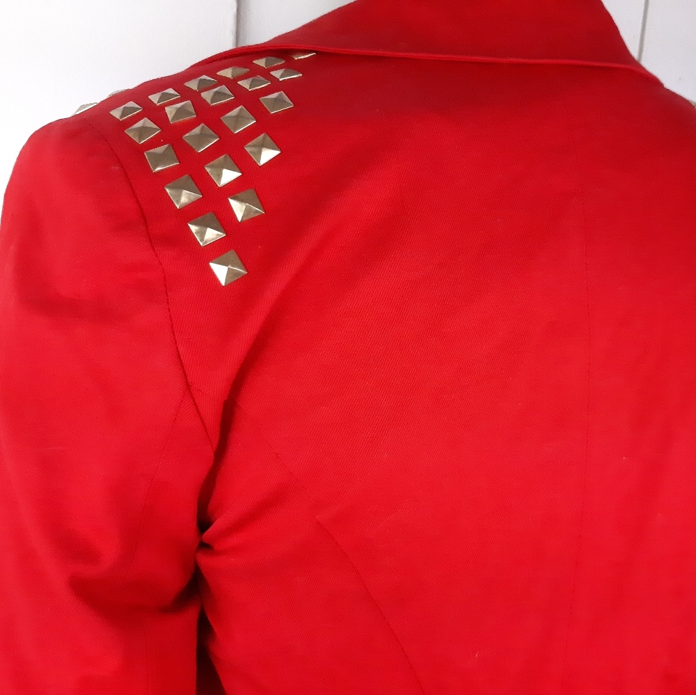 🔥 New with tags blazer jacket red with studs - Picture 7 of 14